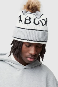 Flash Sale boohooMAN Abode Bobble Beanie grey