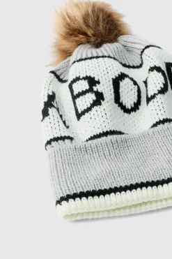 Flash Sale boohooMAN Abode Bobble Beanie grey