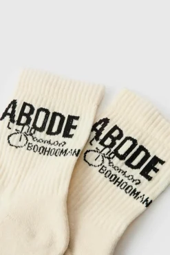Clearance boohooMAN Abode Mid Length Sock cream