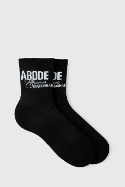 Fashion boohooMAN Abode Mid Length Sock true black
