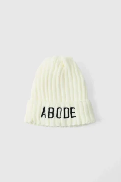 Hot boohooMAN Abode Ribbed Beanie cream