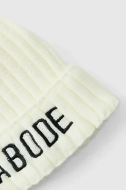 Hot boohooMAN Abode Ribbed Beanie cream