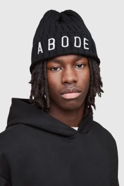 Sale boohooMAN Abode Ribbed Beanie true black
