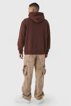 Best boohooMAN Acid Wash Cord Relaxed Fit Cargo Trousers chocolate