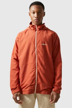Discount boohooMAN Active Oversized Crinkle Nylon Cagoule Jacket burnt orange
