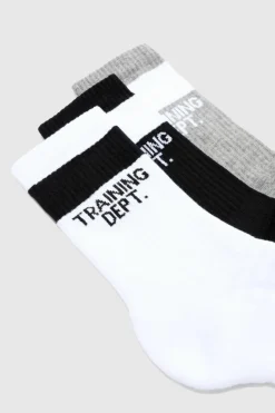 Sale boohooMAN Active Training Dept Cushioned Crew 3 Pack Socks multi