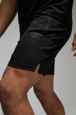 Flash Sale boohooMAN Active Training Dept 7inch Regular Fit Mesh Short black