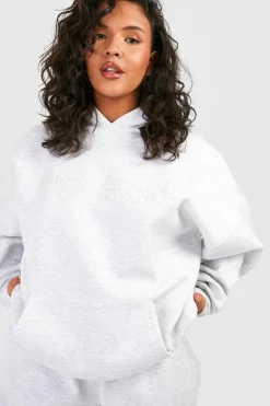 New boohoo Plus Dsgn Studio 3d Embroidered Oversized Hoodie ash grey
