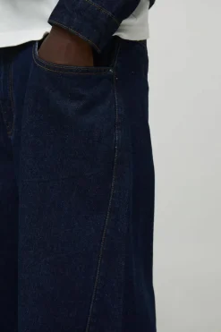 Outlet boohooMAN Baggy Contrast Stitch Denim Jeans indigo