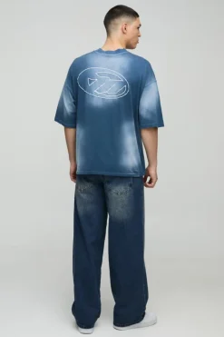 Fashion boohooMAN Baggy Fit Rigid Gusset Panel Jeans blue