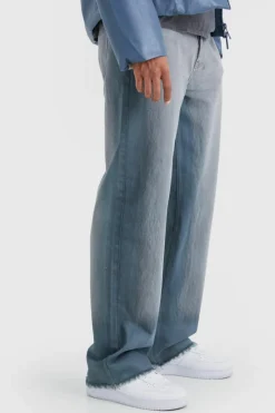 Best Sale boohooMAN Baggy Rigid Bleach Seam Jeans In mid grey