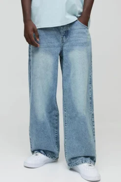 Outlet boohooMAN Baggy Rigid Jean light blue
