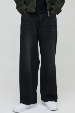 Sale boohooMAN Baggy Rigid Jean In charcoal