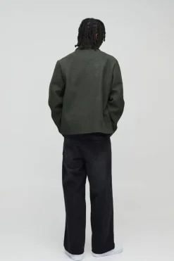 Sale boohooMAN Baggy Rigid Jean In charcoal