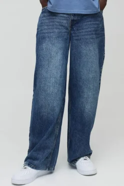 Store boohooMAN Baggy Rigid Jean In vintage blue