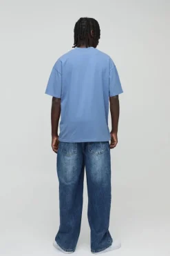 Store boohooMAN Baggy Rigid Jean In vintage blue
