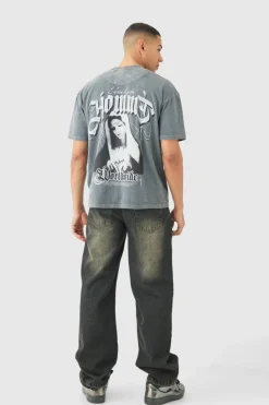 Flash Sale boohooMAN Baggy Rigid Jeans With Let Down Hem In grey