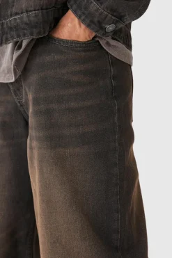 Sale boohooMAN Baggy Rigid Washed Jeans brown