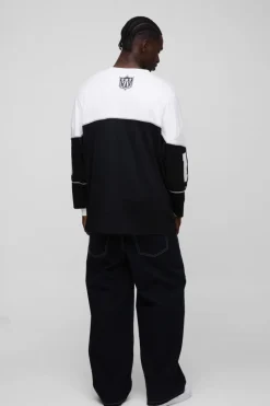 Cheap boohooMAN Baggy Twill Contrast Stitch Carpenter Trousers black