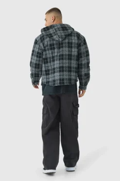 Best Sale boohooMAN Baggy Twill Overdye Carpenter Cargo Trousers charcoal