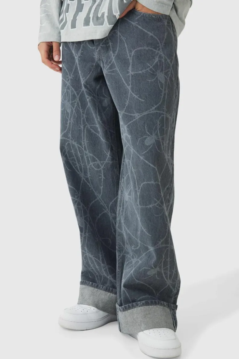 Online boohoo Barbed Wire Laser Print Set grey