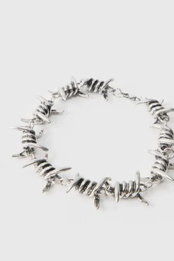 Best boohooMAN Barbwire Style Chain Bracelet silver