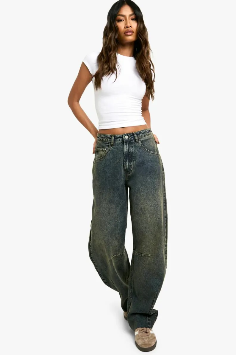 Best boohoo Barrel Leg Jean vintage blue