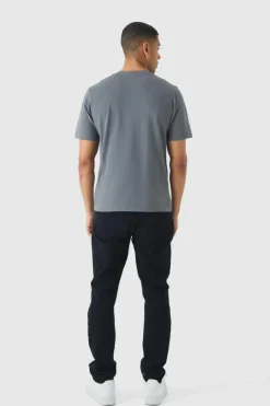 Store boohooMAN Basic Crew Neck T Shirt charcoal