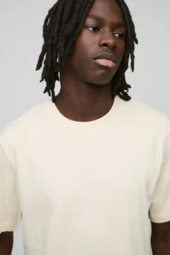 Best Sale boohooMAN Basic Crew Neck T Shirt beige