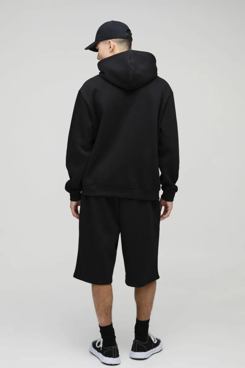 Shop boohooMAN Basic Jersey Jorts black