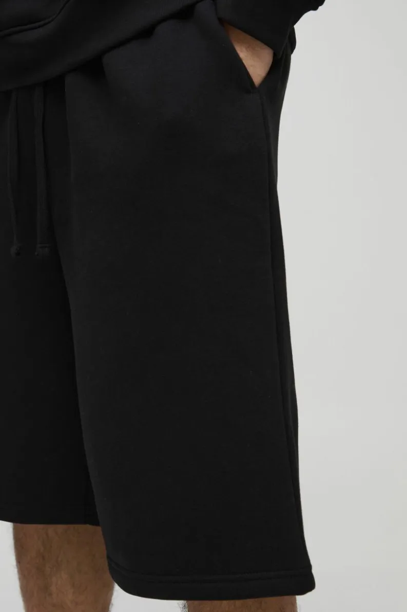 Shop boohooMAN Basic Jersey Jorts black