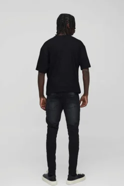 Outlet boohooMAN Basic Oversized Boxy Crew Neck T-shirt black