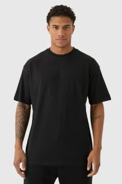 Fashion boohooMAN Basic Oversized Crew Neck T-shirt black
