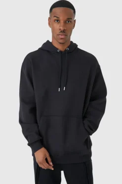 Cheap boohooMAN Basic Oversized Over The Head Hoodie black