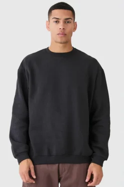 Best boohooMAN Basic Oversized Sweatshirt black