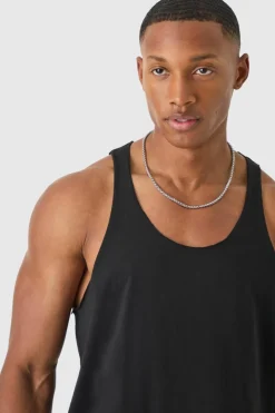 Clearance boohooMAN Basic Racer Back Vest black