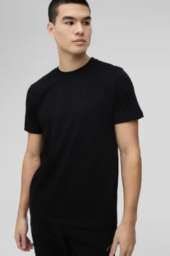 Cheap boohooMAN Basic Slim Fit Crew Neck T-Shirt black