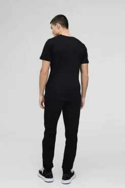 Cheap boohooMAN Basic Slim Fit Crew Neck T-Shirt black