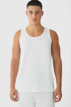 Online boohooMAN Basic Vest white
