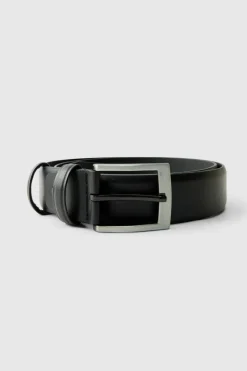 Fashion boohooMAN Belt With Silver Buckle black