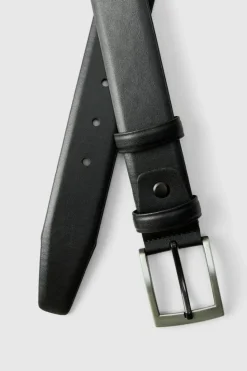 Fashion boohooMAN Belt With Silver Buckle black