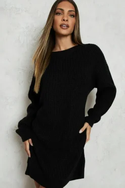 Cheap boohoo Crew Neck Jumper Dress black