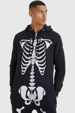Best boohooMAN Skeleton Onesie black