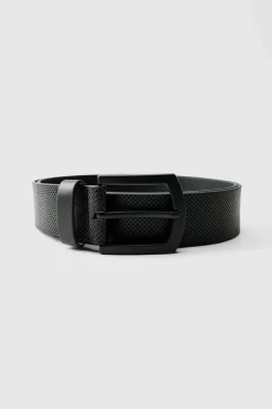 Clearance boohooMAN Textured Belt black