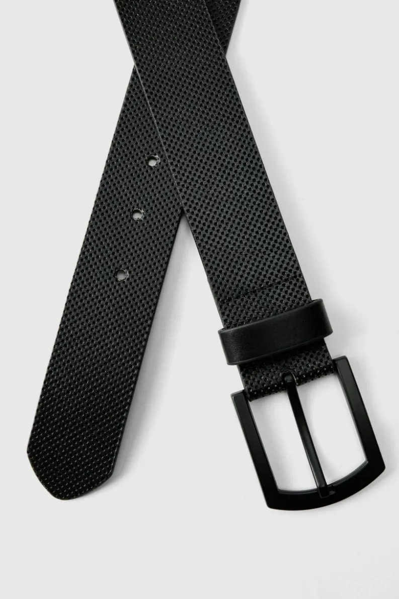 Clearance boohooMAN Textured Belt black