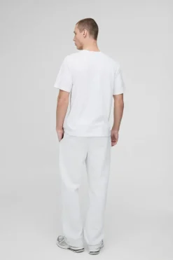 Best Sale boohooMAN Bm Signature Embroidered Crew Neck T-shirt white