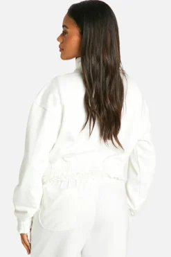 Cheap boohoo Bomber Loopback Tracksuit cream