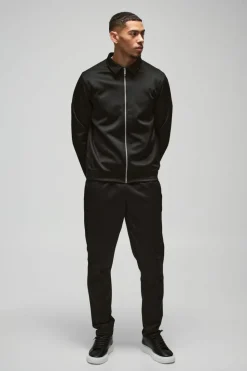 Discount boohooMAN Bonded Scuba Harrington & Jogger black