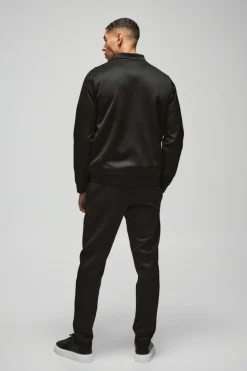 Discount boohooMAN Bonded Scuba Harrington & Jogger black