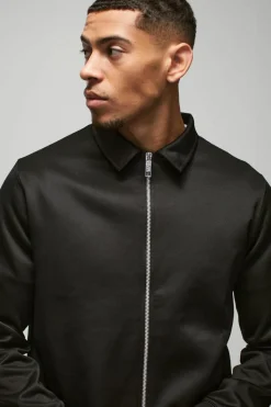 Discount boohooMAN Bonded Scuba Harrington & Jogger black